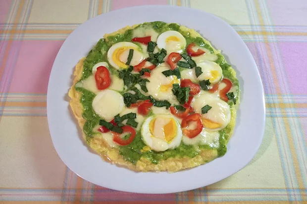 Polenta-B&auml;rlauch-Pizza