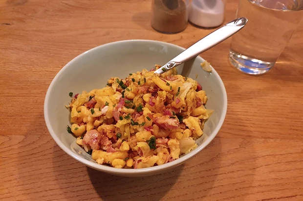Krautspätzle mit Speck