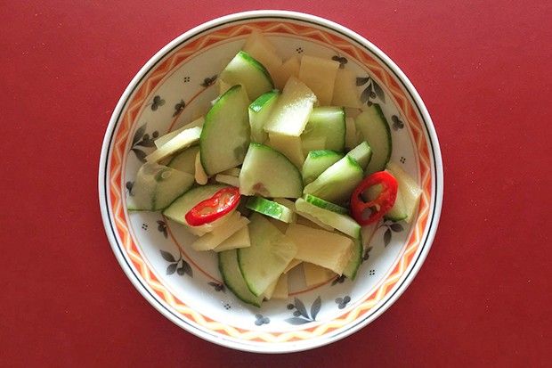 Asiatischer Gurken- und Bambussalat