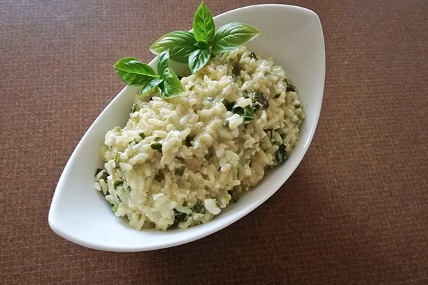 Kr&auml;uterrisotto mit k&ouml;rnigem Frischk&auml;se