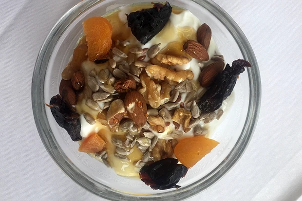 Griechisches Joghurt mit Trockenfr&uuml;chten und N&uuml;ssen