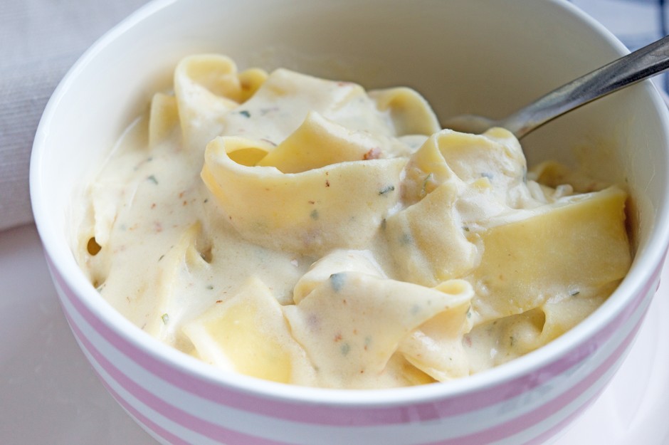 Vegetarische Tagliatelle Carbonara