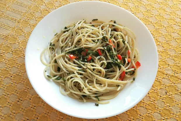 Spaghetti mit Gartenkr&auml;uter