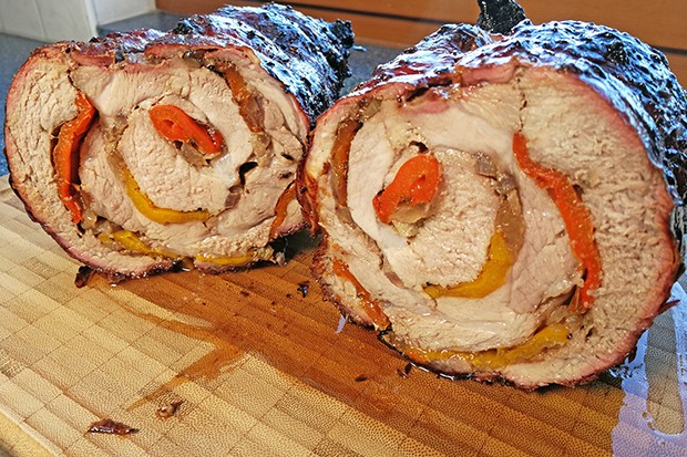 Paprika-Zwiebel-Rollbraten