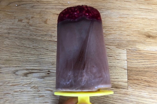 Schoko-Himbeer-Eis am Stiel
