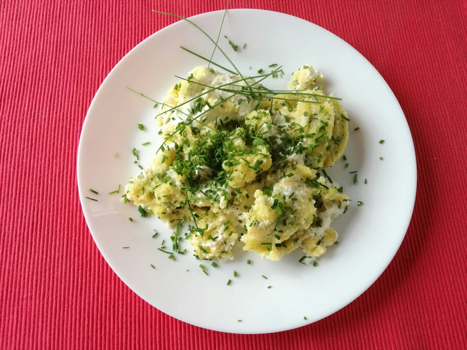 Polenta mit Frischk&auml;se und Schnittlauch