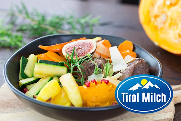 Herbst-Bowl mit Rehfilet und Gem&uuml;se der Saison