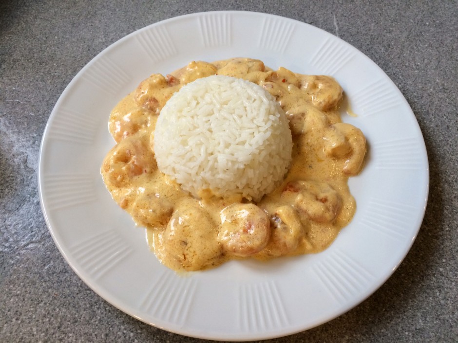 Scharfe Garnelen in Brunch-Paprikasauce