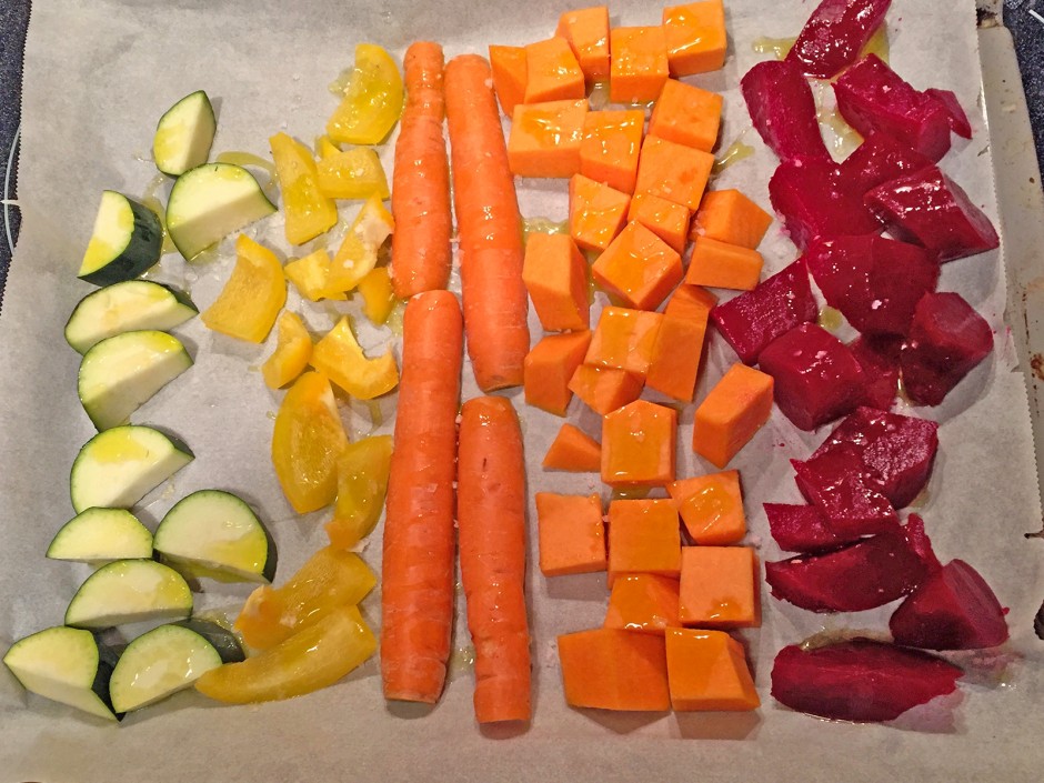 Regenbogen-Herbstgemüse aus dem Ofen - Rezept