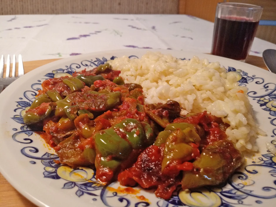Peperonata mit Risotto
