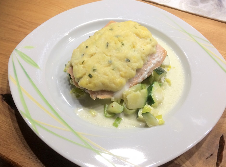 Lachsfilet mit Graukäse