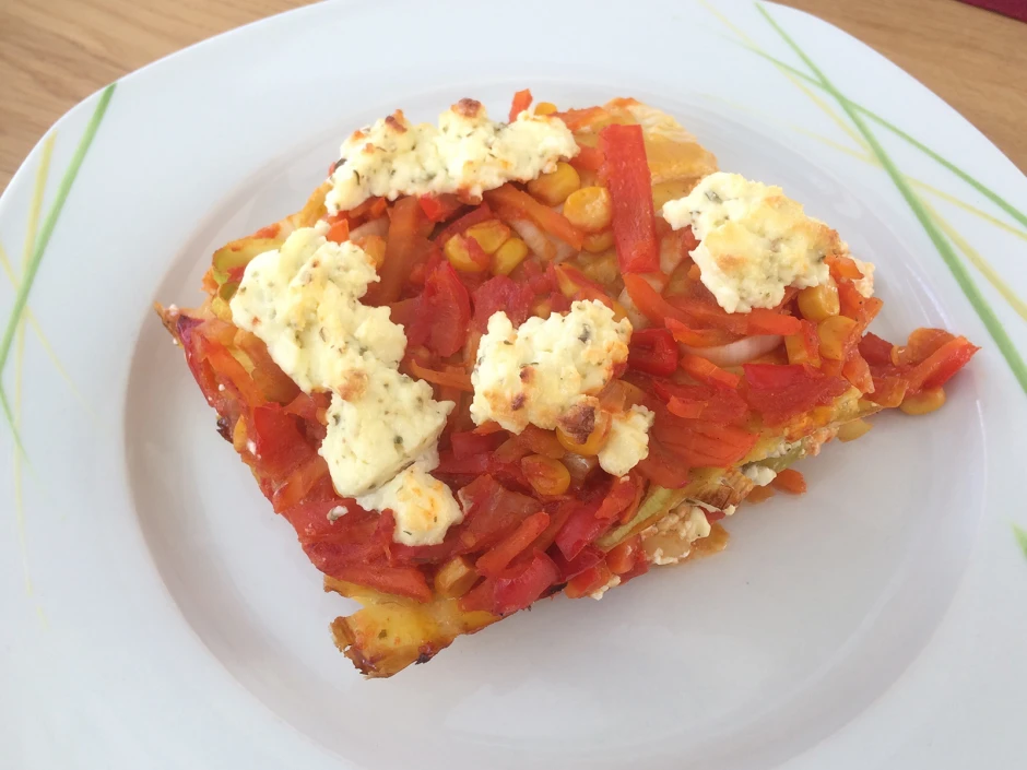 Gem&uuml;selasagne mit Eieromlette