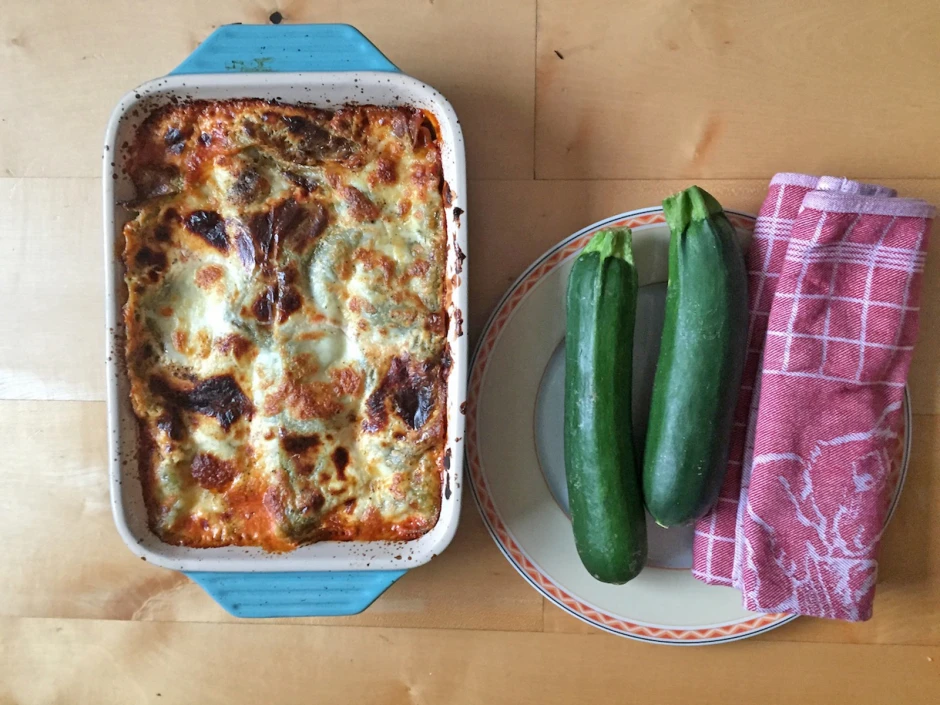 Gr&uuml;ne Zucchinilasagne mit falscher Bechamelsauce