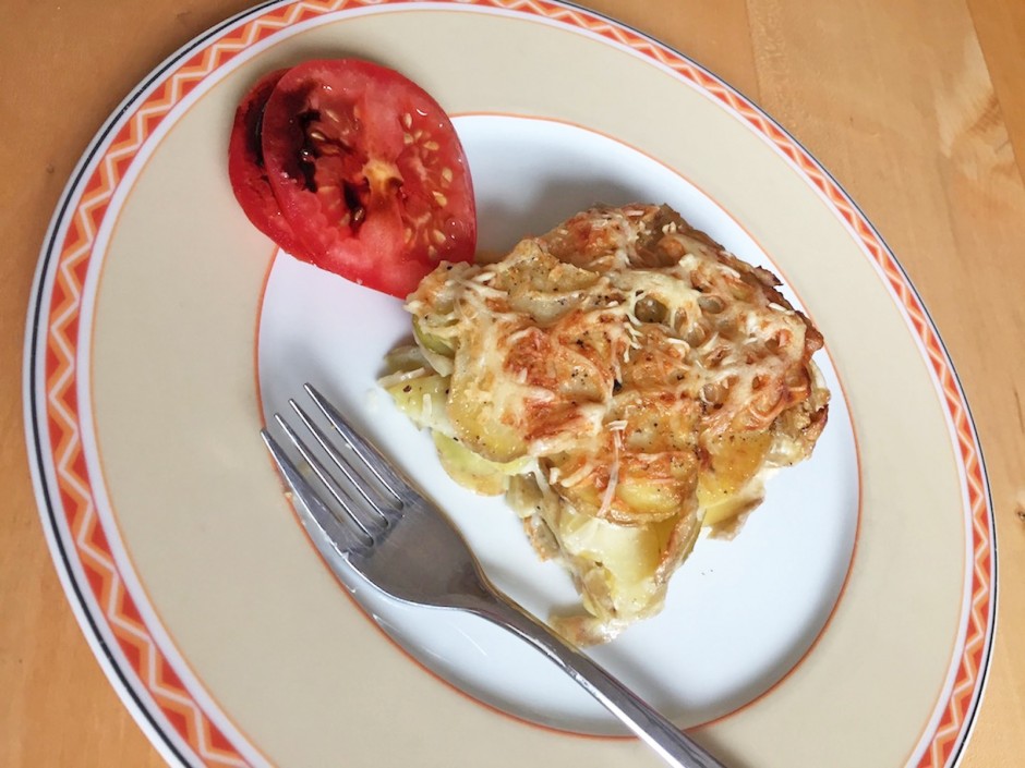 Erdäpfel-Knoblauchgratin