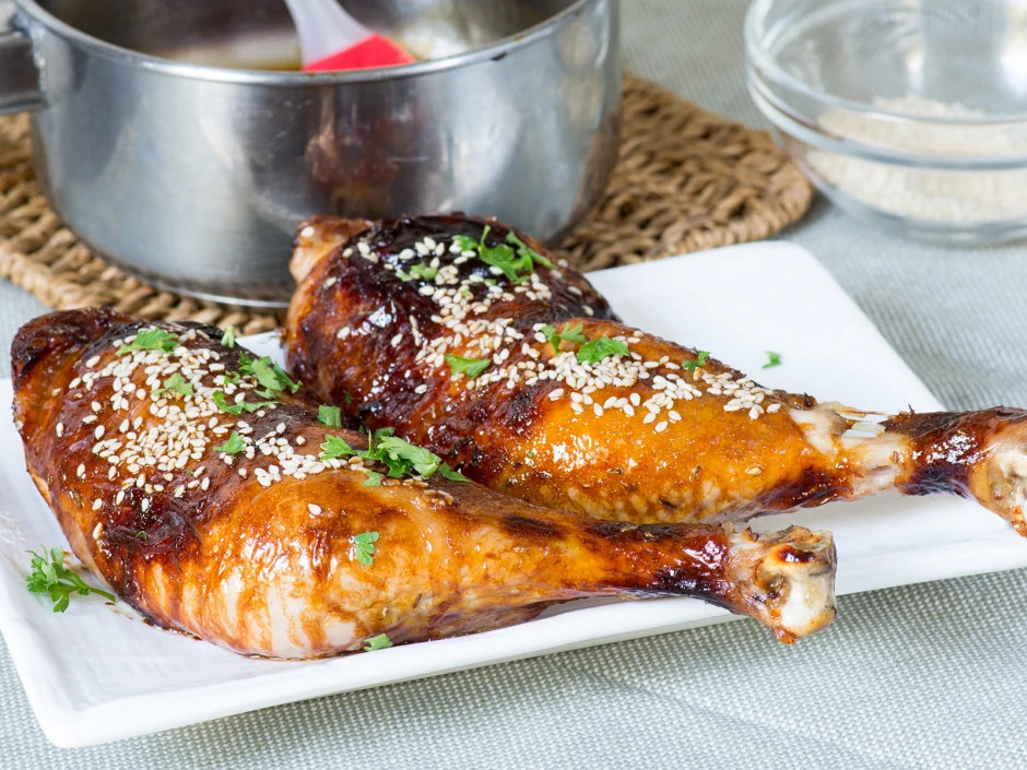 Glasierte H&uuml;hnerkeulen Asia Art aus dem Airfryer