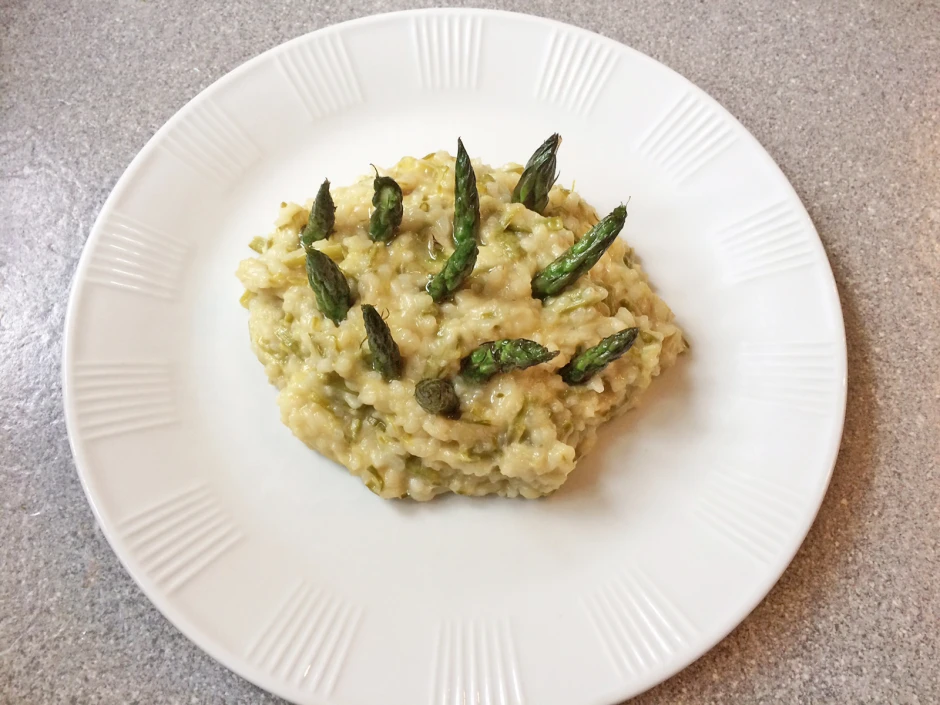 Risotto mit gr&uuml;nem Spargel