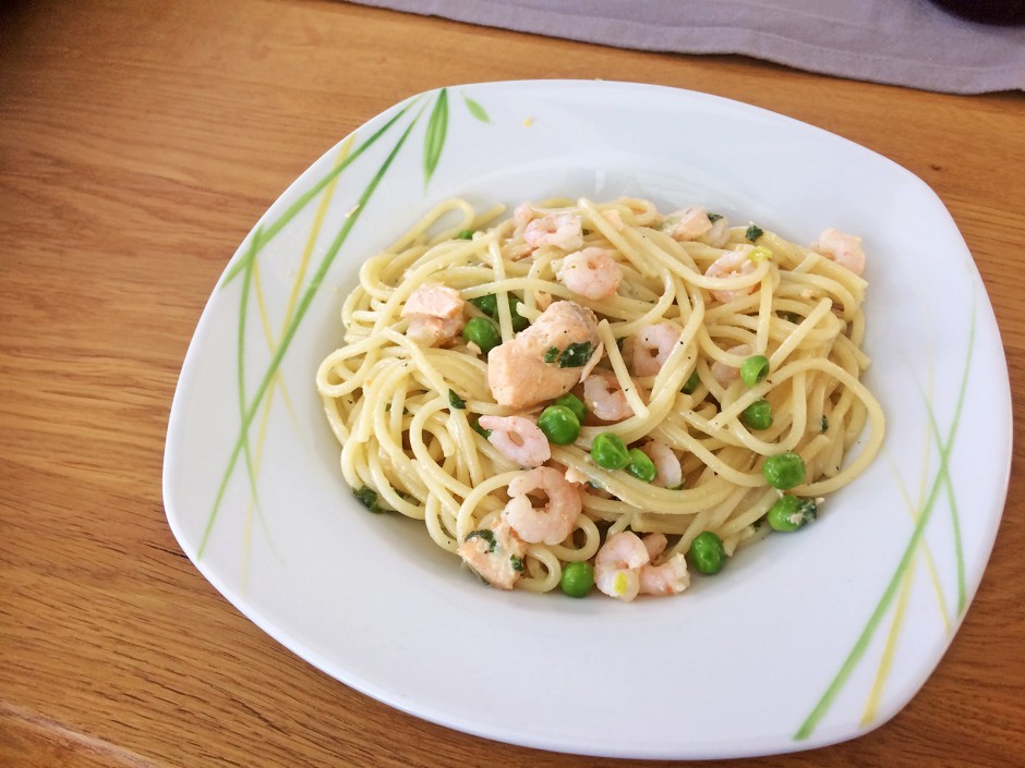 Nudeln mit Lachs