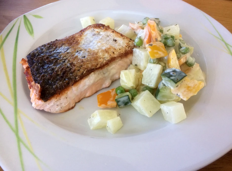 Lachs mit Cremegem&uuml;se