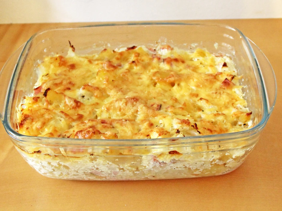 Chinakohl-Kartoffelauflauf mit Schinken