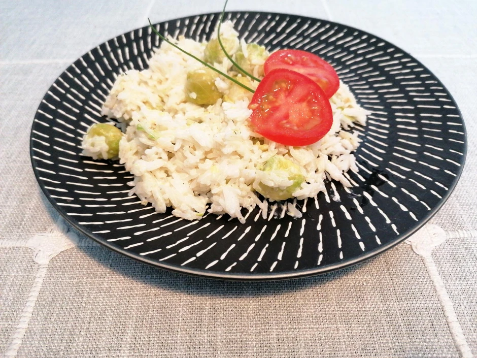 Reis mit Kohlsprossen