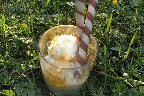 Wabenhonig-Karamell-Eiscreme