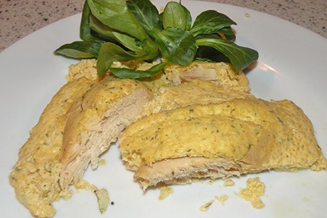 Hühnerbrust mit Kräuterkruste