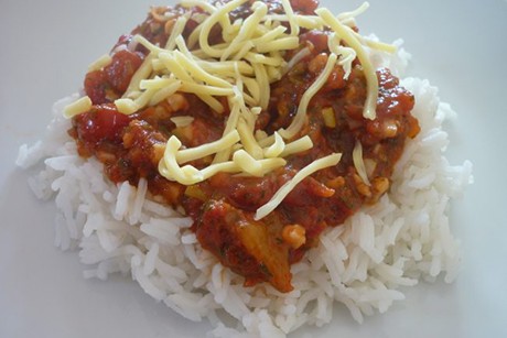 Tomaten-Reis mit Käse