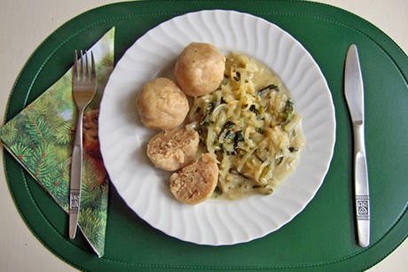 Abgebrannte Grießknödel