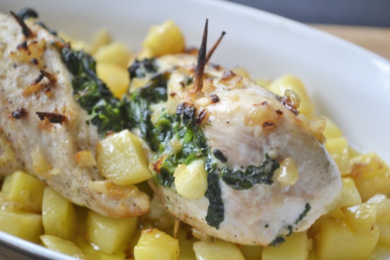 Hühnerbrust mit Camembert-Spinat-Füllung
