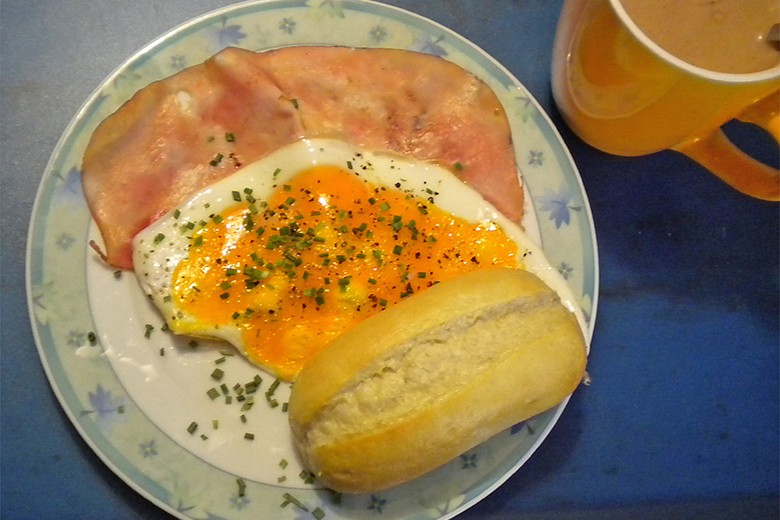 Schinken mit Eiern