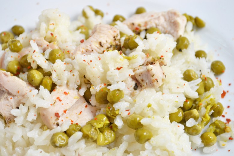 Risi bisi mit Hühnerfleisch