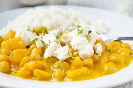 Kürbiscurry mit Kichererbsen