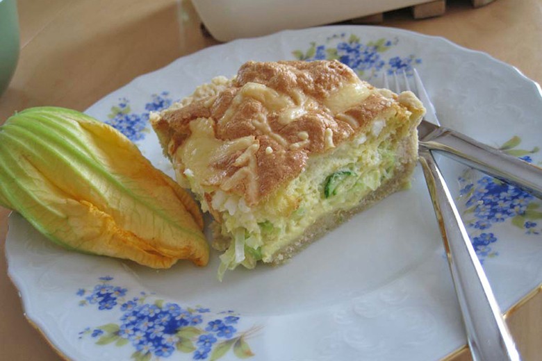 Zucchini Lauch Quiche mit Ziegenkäse