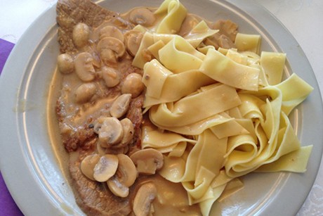 Kalbsschnitzel in Champignonsauce