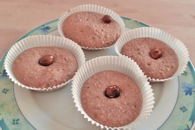 Haselnuss-Kakaomuffins