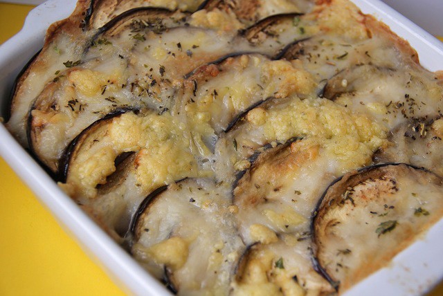 Melanzani-Champignon-Auflauf