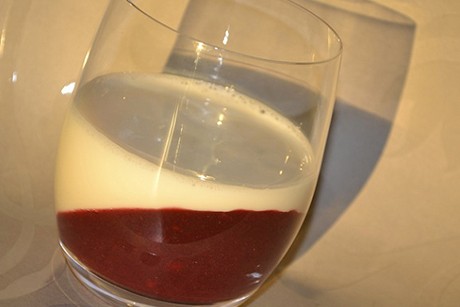 Panna Cotta auf Waldbeergelee