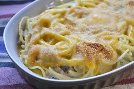 Spaghetti Auflauf mit Schinken