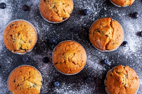 Heidelbeermuffins mit Nougatsplitter
