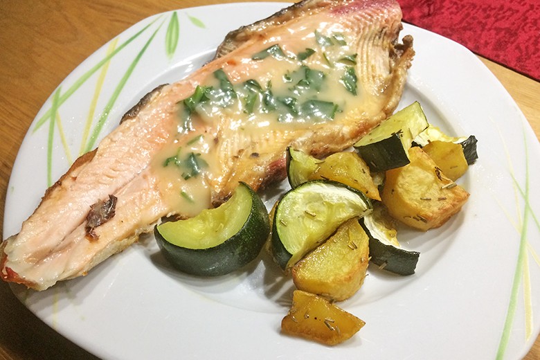Forellen in Kräutersoße