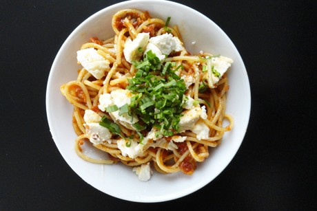 Pasta mit Ziegenkäse