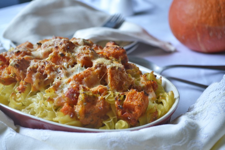Nudeln mit Kürbissauce