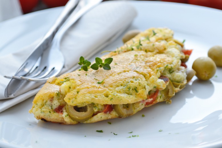 Olivenomelette mit frischem Thymian