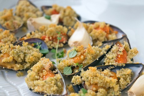 Miesmuscheln in Knoblauchbutter