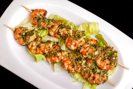 Gegrillte Garnelen mit Pesto