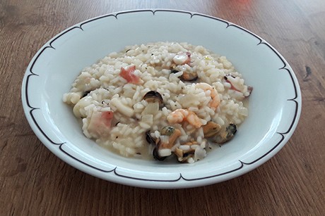 Risottopfanne mit Meeresfrüchten