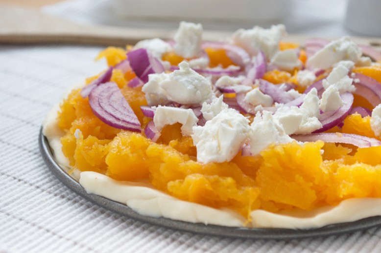 Herzhafter Kürbis-Feta-Kuchen
