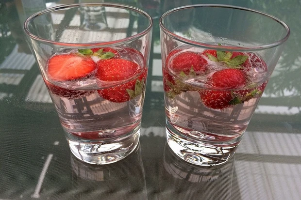 Gin Tonic mit Erdbeeren