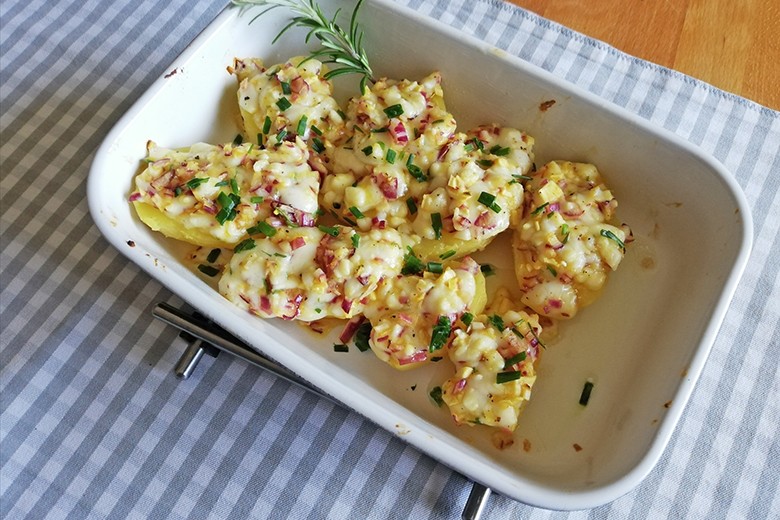 Gratinierte Kartoffeln mit Ziegenkäse