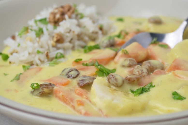 Karotten-Bananen Curry mit Walnussreis